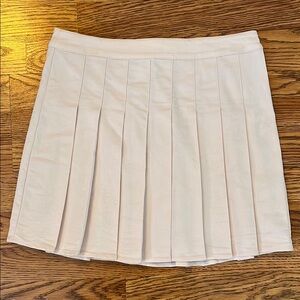 Elegant Cream Pleated Skirt